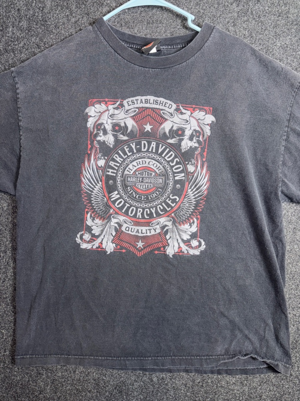Harley Davidson Motorcycles Skull Graphic T-Shirt Mens 2XL Black 2013 Bravado